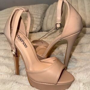 Boohoo Nude Platform Heels